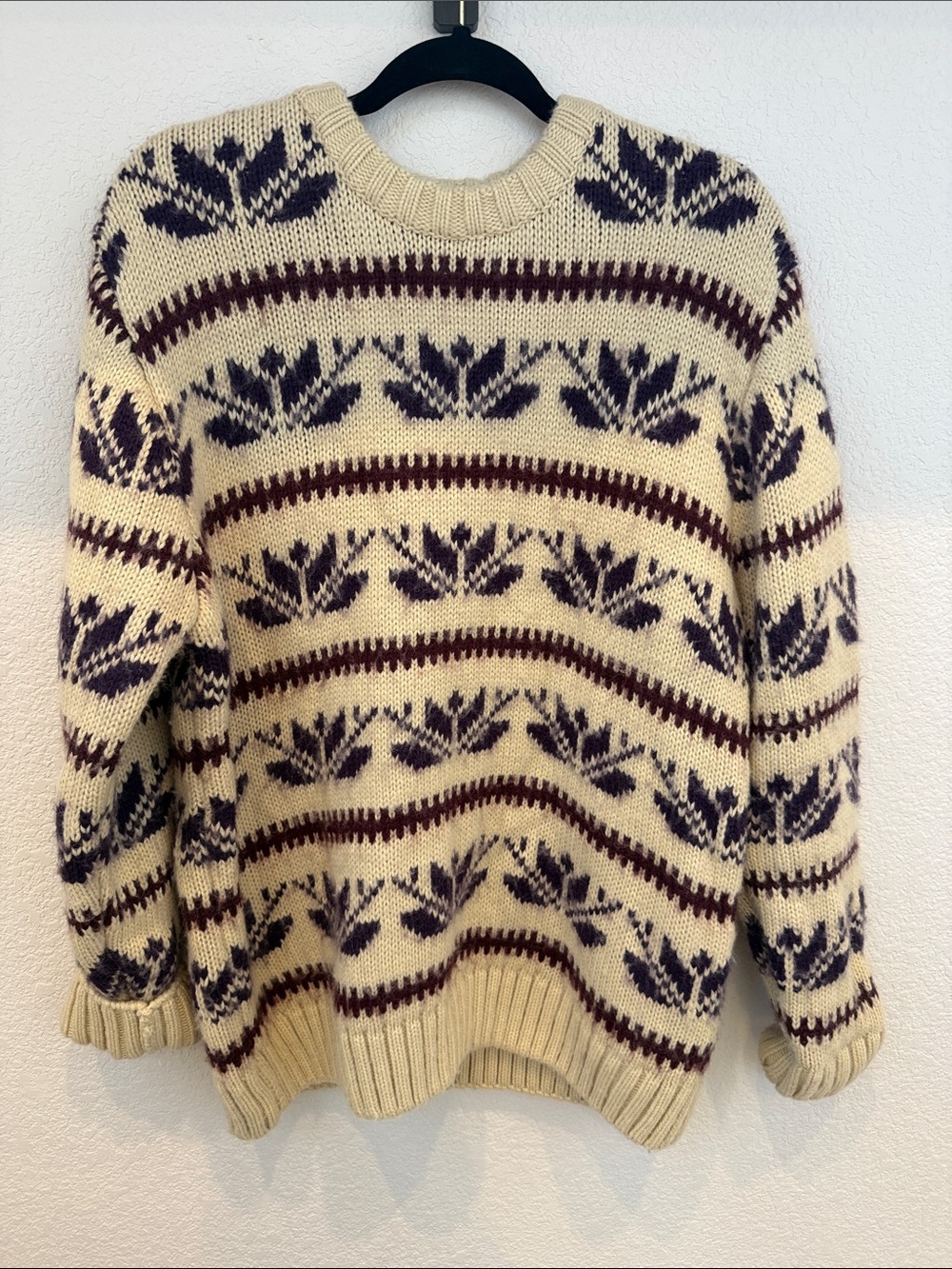 Topman Wool Cream Crewneck Sweater Size M